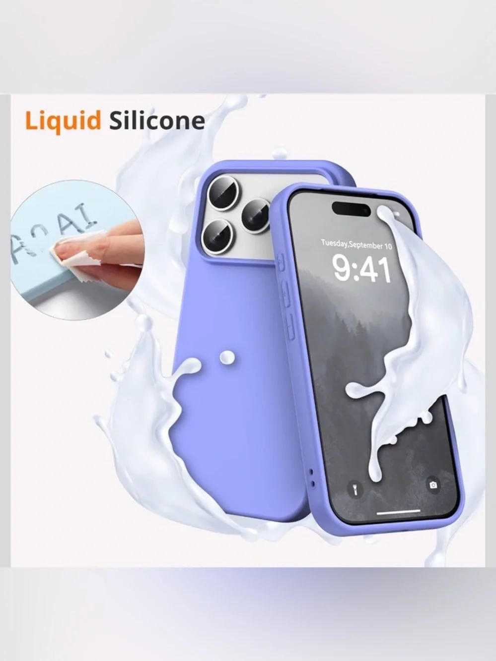 NWT~iPhone 17 Pro Shockproof Fashion Phone Case~ Periwinkle Blue/Purple